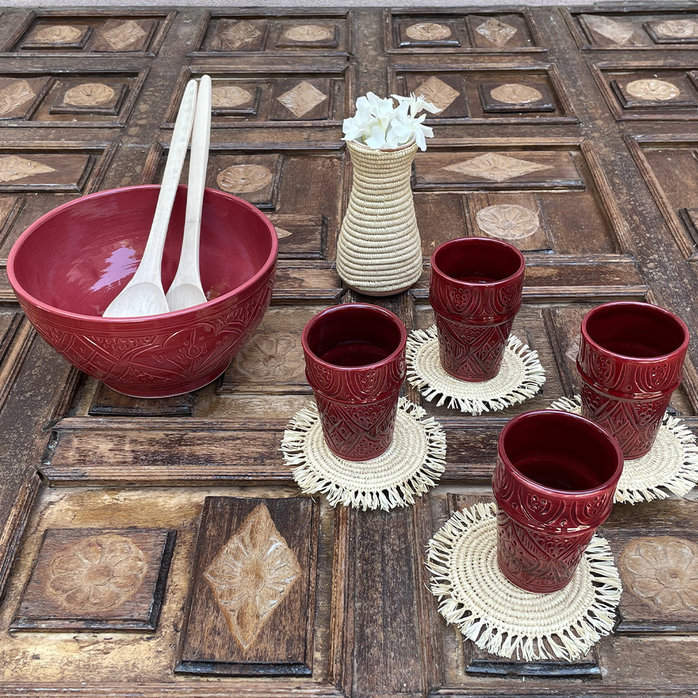 Tasse Beldi Céramique Empreinte Chabi Chic- Sable | MLLE A MARRAKECH