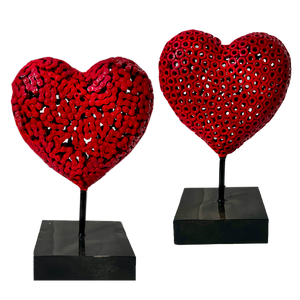 Décoration sculpture d'un coeur en métal