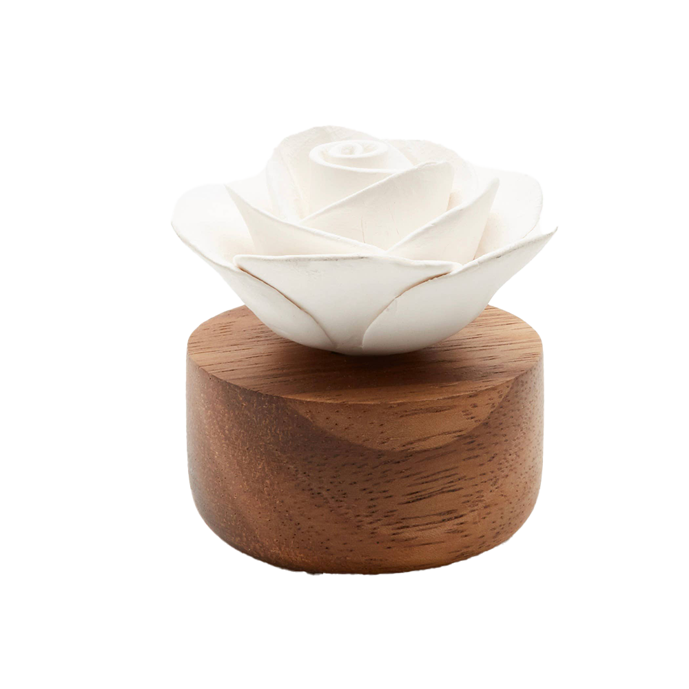 diffuseur de parfum avec fleur en porcelaine
