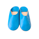 Charger l&#39;image dans la galerie, Babouche en Cuir avec Semelle. Couleurs Bleu foncé. Babouche tendance et confortable. 100%Cuir. Babouche de Grande qualité à petit prix.

