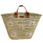 Charger l&#39;image dans la galerie, panier de plage personnalisable marguerite. panier en osier tendance de plage 

