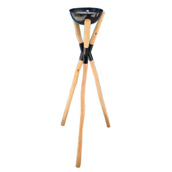 Torche De Jardin En Bois Rechargeable UNUS - 3 Tailles (1m à 1,45m) - Éclairage Ambiance Et Pot De Fleurs