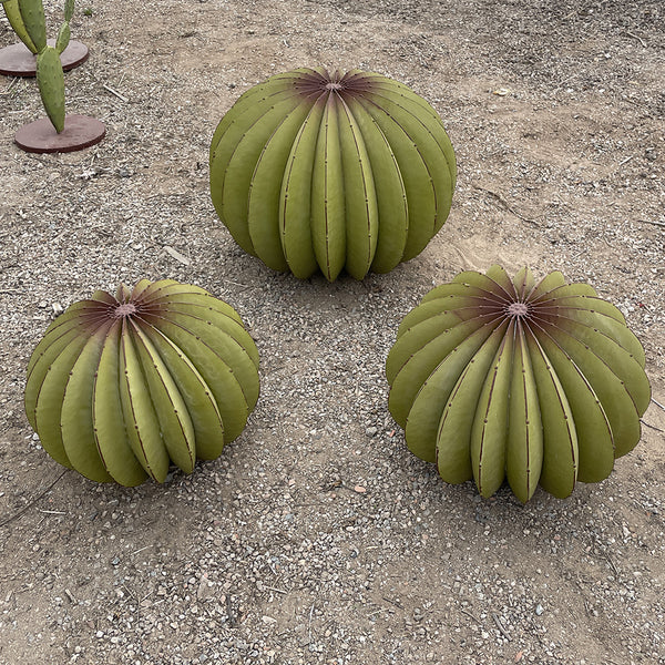 Statue d un Cactus rond en metal type Coussin de belle-mere – Bazar du Monde