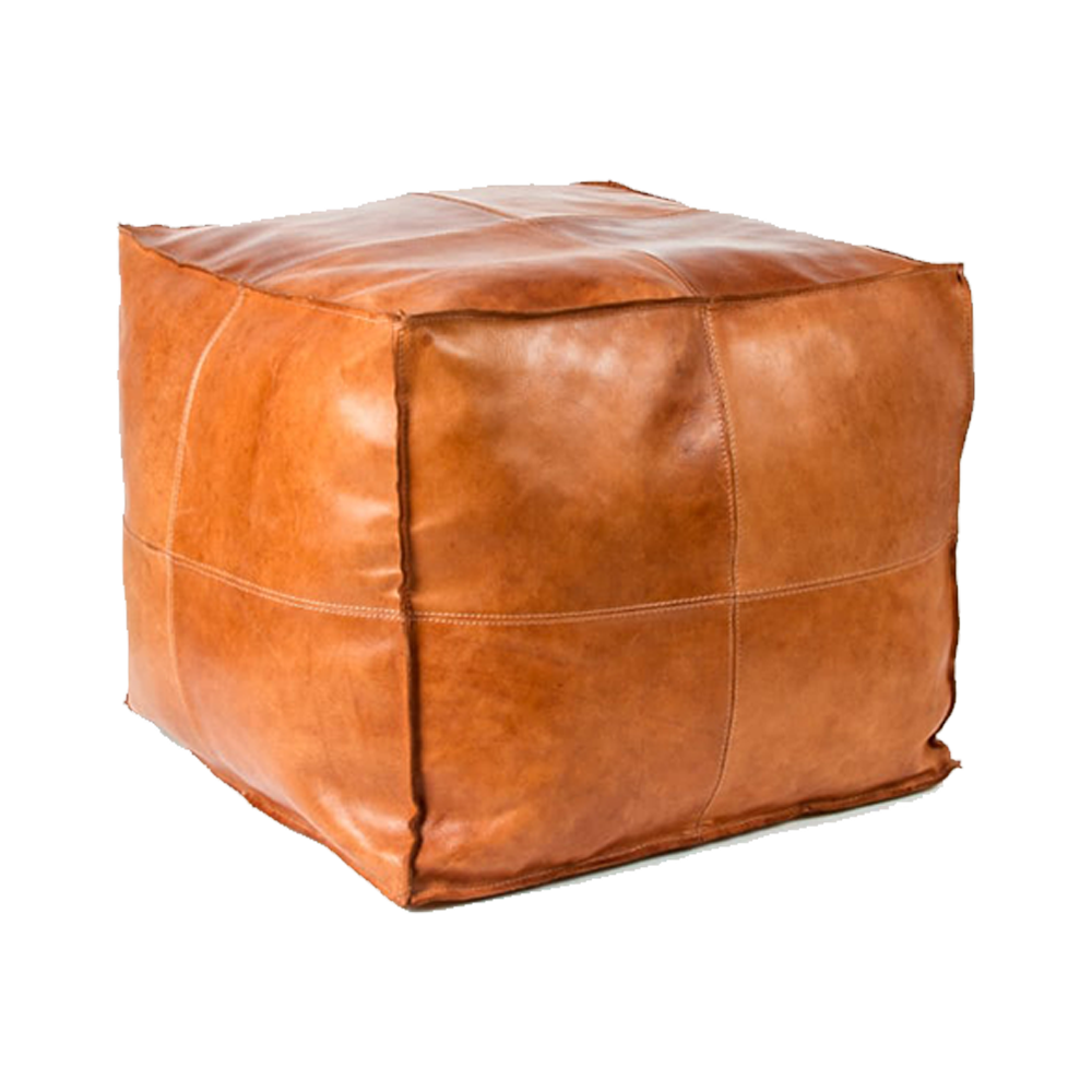 Voici un pouf carré en cuir au look design pour accueillir vos invités. Ce grand pouf tout en cuir sera rapidement votre siège ou coussin favori de votre décoration intérieur. Nos Poufs en cuir sont fait main au Maroc.