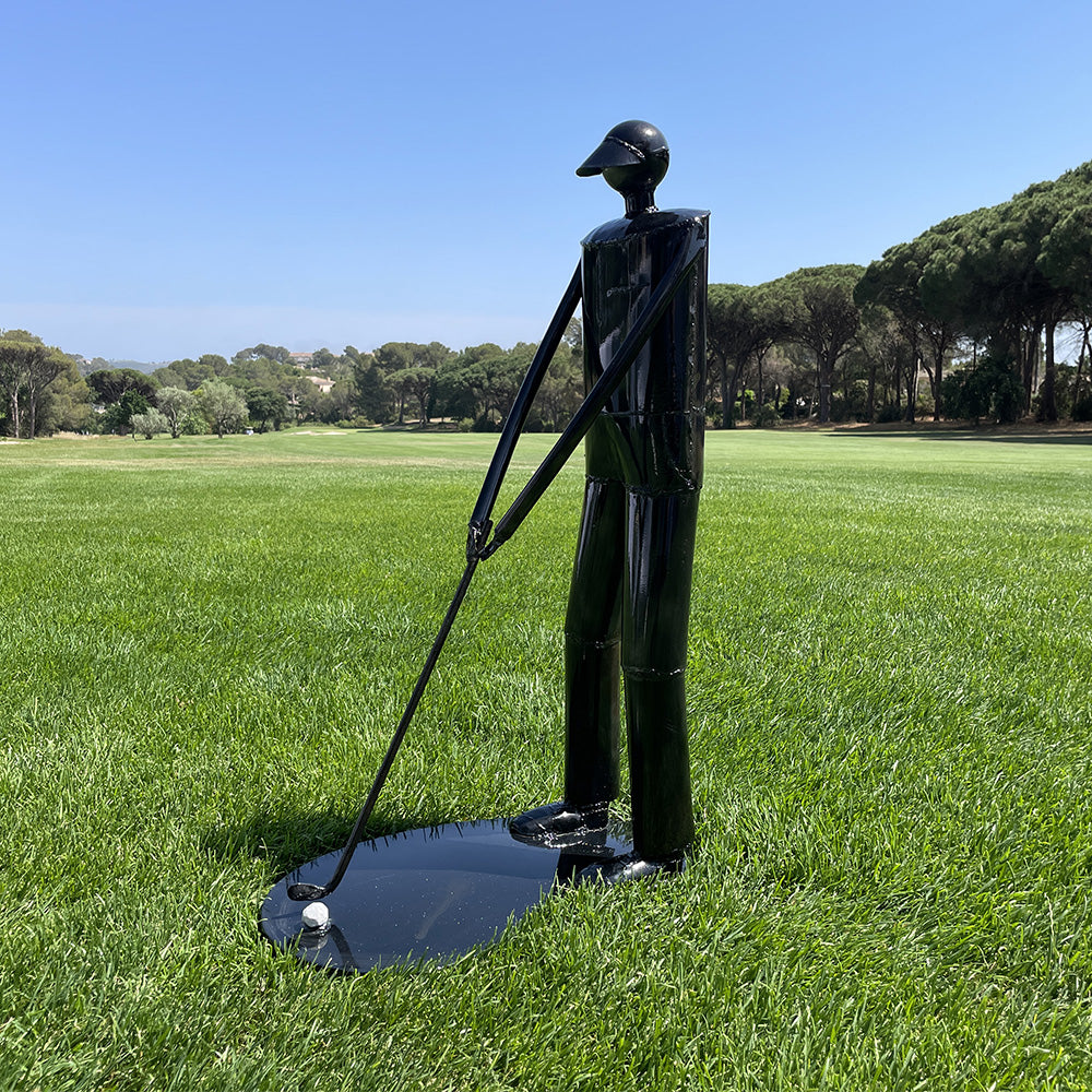 Sculpture d'un Golfeur en métal