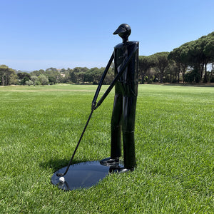Sculpture d'un Golfeur en métal