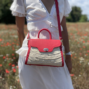 panier en osier et cuir sac de soirée rouge panier colette