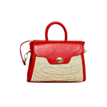 Charger l&#39;image dans la galerie, Avec sont style chic et intemporel, vous allez craquer pour notre sac colette. Avec son cuir rouge et son tressage osier ce sac peut se porter avec tout les styles 
