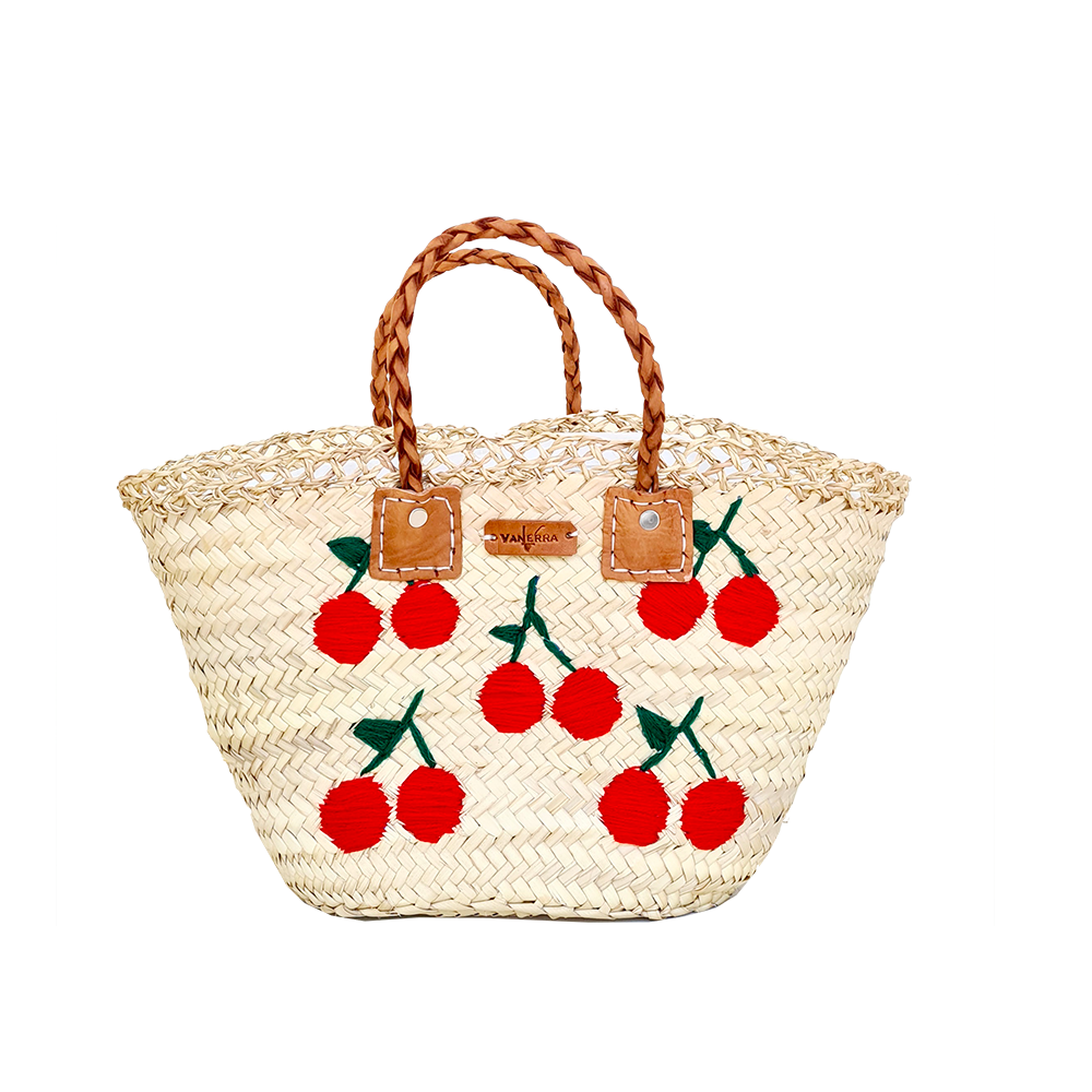 ideal panier de plage, panier de ville, panier de marché. anses en cuir et pochon interieur.