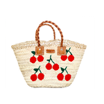 Charger l&#39;image dans la galerie, ideal panier de plage, panier de ville, panier de marché. anses en cuir et pochon interieur.
