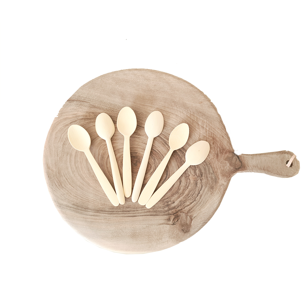 Lot de 4 Cuillères à dessert en bois