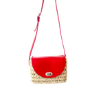 Charger l&#39;image dans la galerie, Sac bandoulière Rouge rubis, idéal sac a rabat en cuir.  Panier unique et tendance
