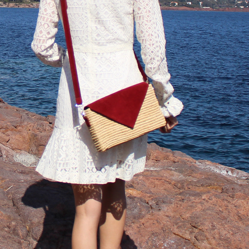 Sac a main sales raphia et cuir