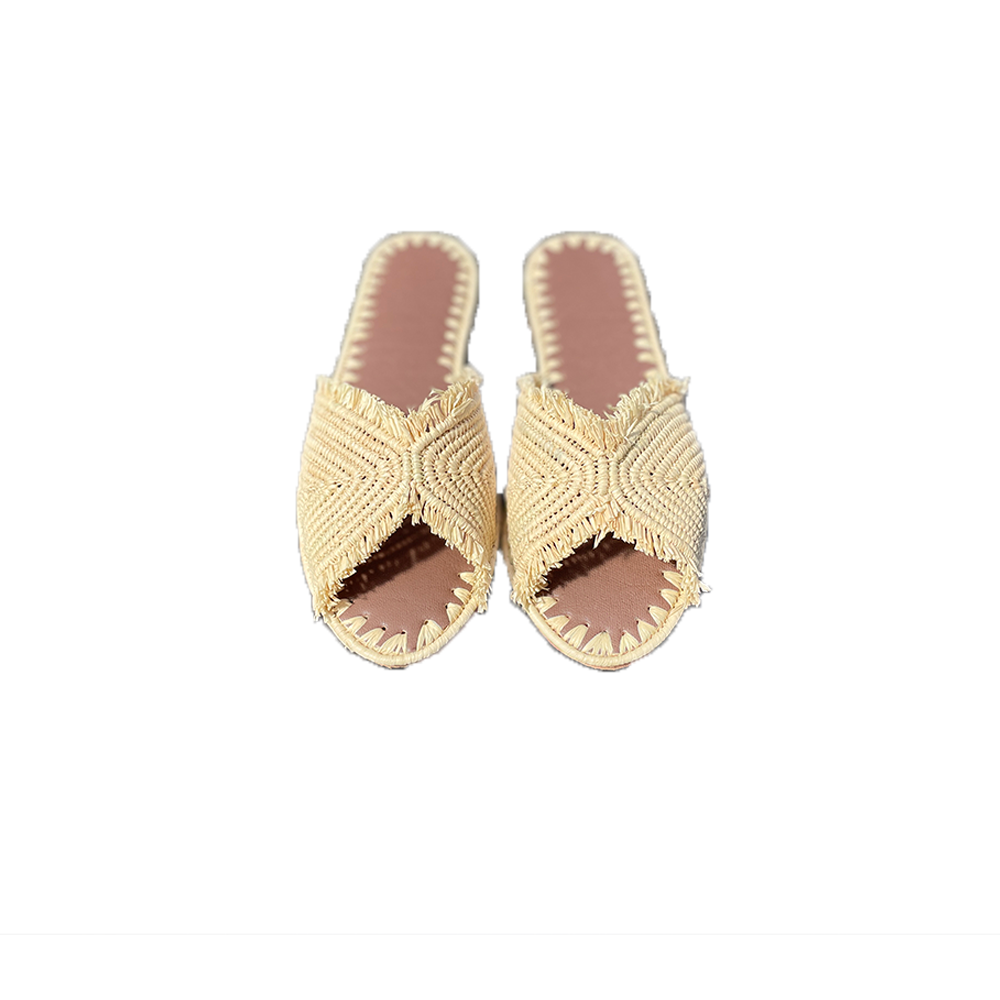 magnifique sandales en raphia, a porter avec un jean et un croc top léger pour un style classique a la ines de fressange. 