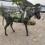 Charger l&#39;image dans la galerie, Magnifique sculpture d&#39;une statue d&#39;Ane en fer forgé, ideal decoration de jardin au style moderne et authentique 
