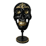 Charger l&#39;image dans la galerie, statue en metal tete de mort mexicaine en boulon. Objet d art en metal fer forgé skull
