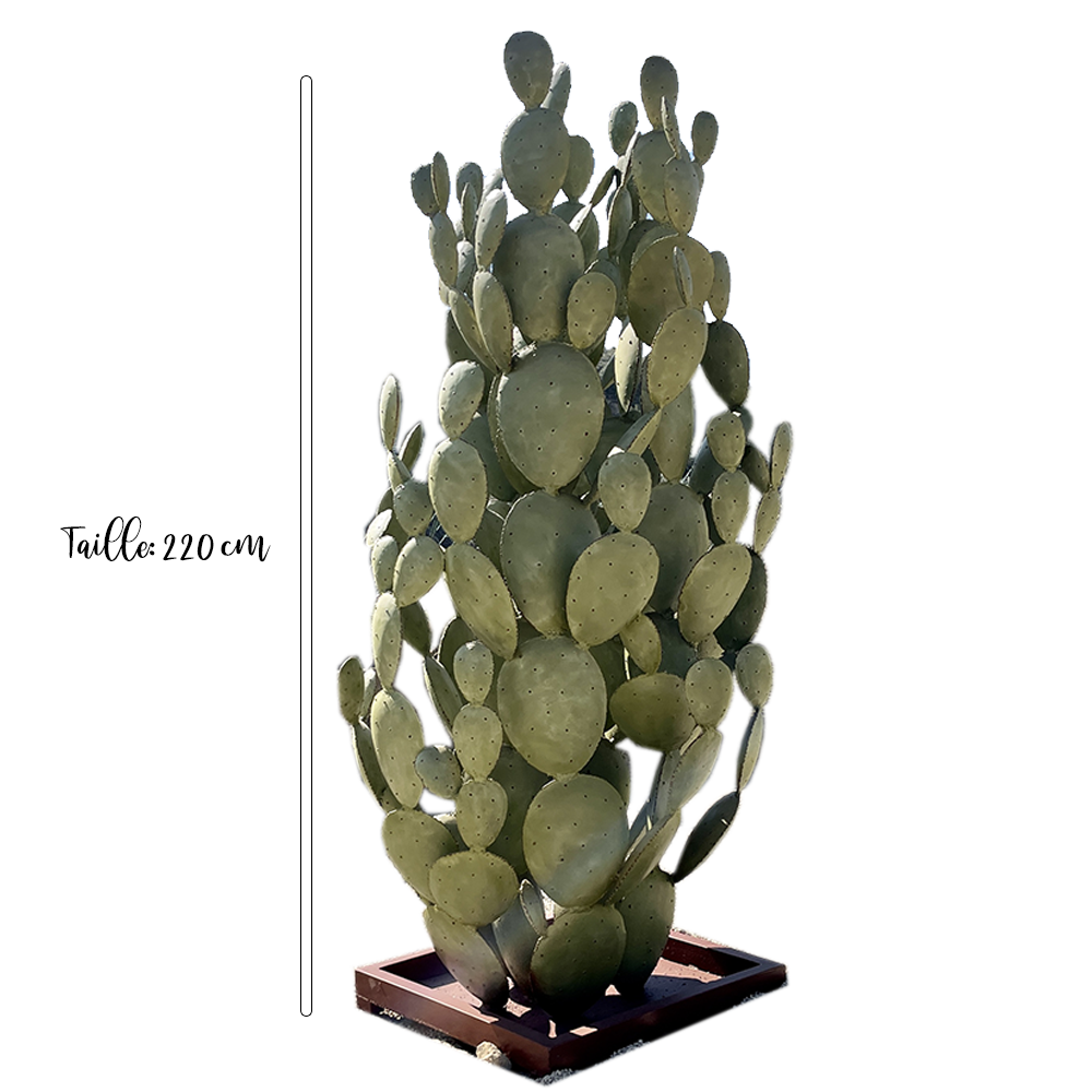 cactus de 2M20 de haut, cactus en fer forgé, on dirait un vrai ! pour une decoration extérieur atypique, craquez pour nos cactus artificiel en fer forgé