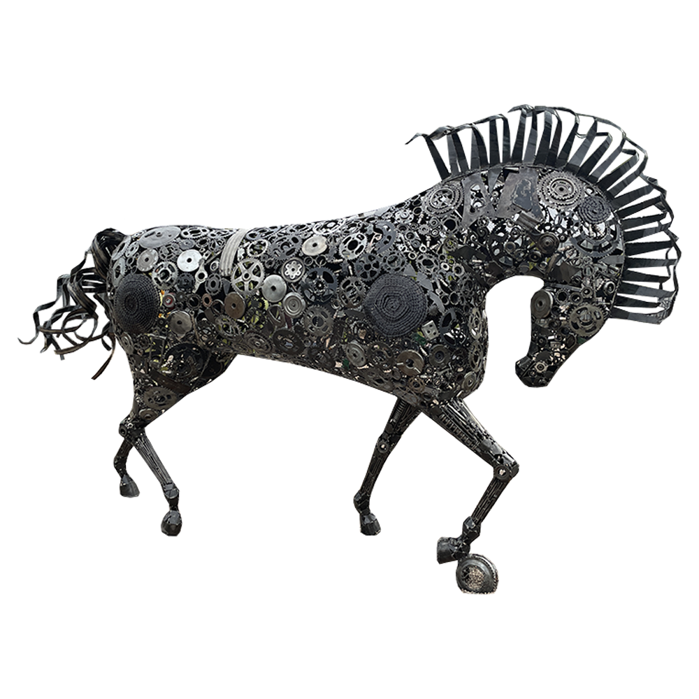 Sculpture d'un hippocampe en metal. – Bazar du Monde