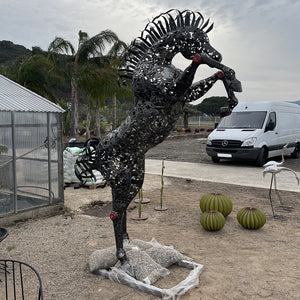 Horse metal -statue de cheval en fer forgé - sculpture en fer forgé de chevaux cabré