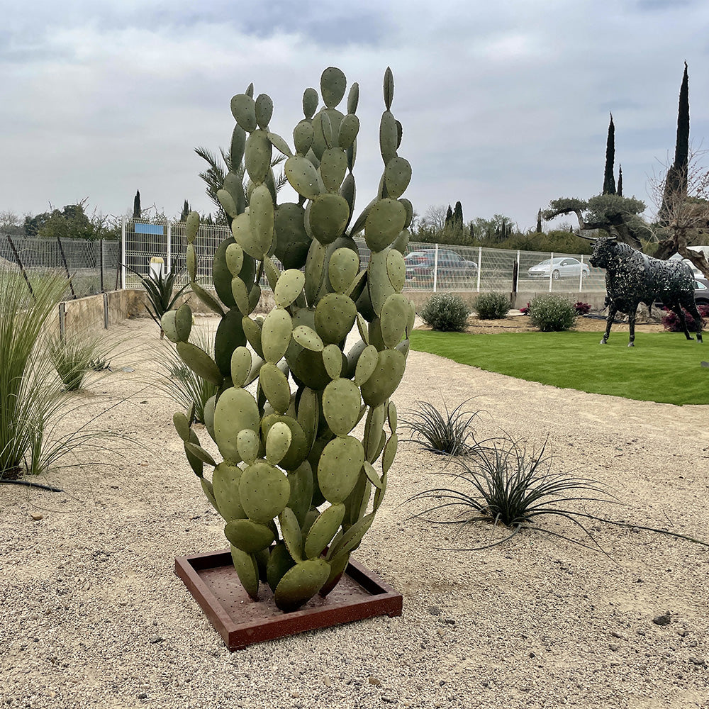 cactus artificiel en fer forgé, effet réel assuré. A placer dans votre intérieur pour une décoration méditerranéen ou dans votre jardin pour apporter un cote comtemporain et design a votre jardin. 