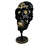 Charger l&#39;image dans la galerie, Sculpture en metal tete de mort mexicaine en boulon. Objet d art en metal fer forgé skull

